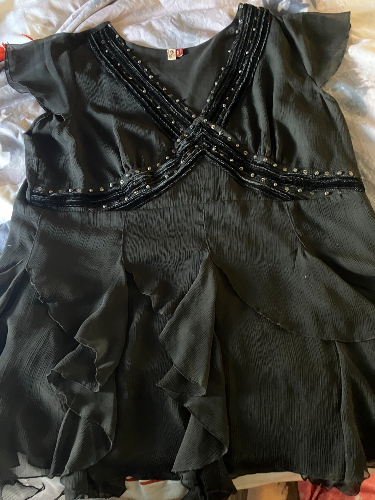 Seven7 Ladies Black Shortsleeve Blouse