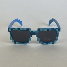 Blue Minecraft Sunglasses Pixel Frame UV 400 Protection Big Kids Teens Adult