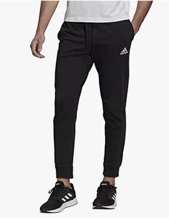 adidas Menu0026#039;s Essentials Single Jersey Tapered Cuff - GK9226- Black-  Small- New | eBay