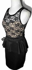 Emerald Sundae Dress Size Small Body Contouring Women's Black Lace Stretch