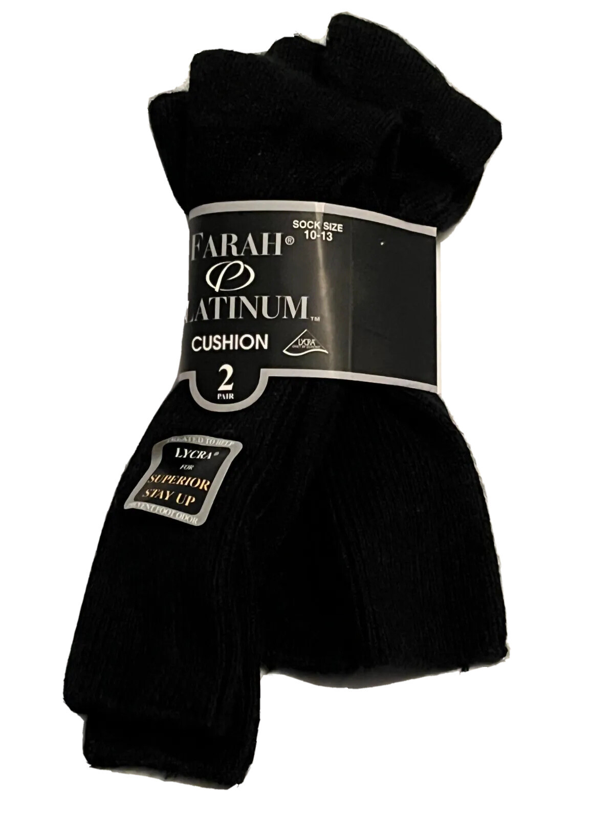 Black Acrylic Crew Tube Socks for Men Size 10-13 2-Pair Pack-image
