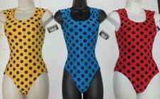 Flamenco Leotard Ruched Strap Low Back Dotted 3 color choices ch/ladies