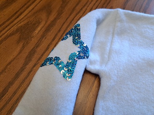 Girls Blue Turquoise My Favorite Sweater Sequin Star NWT 6 / 6X Member's Mark - Picture 4 of 4