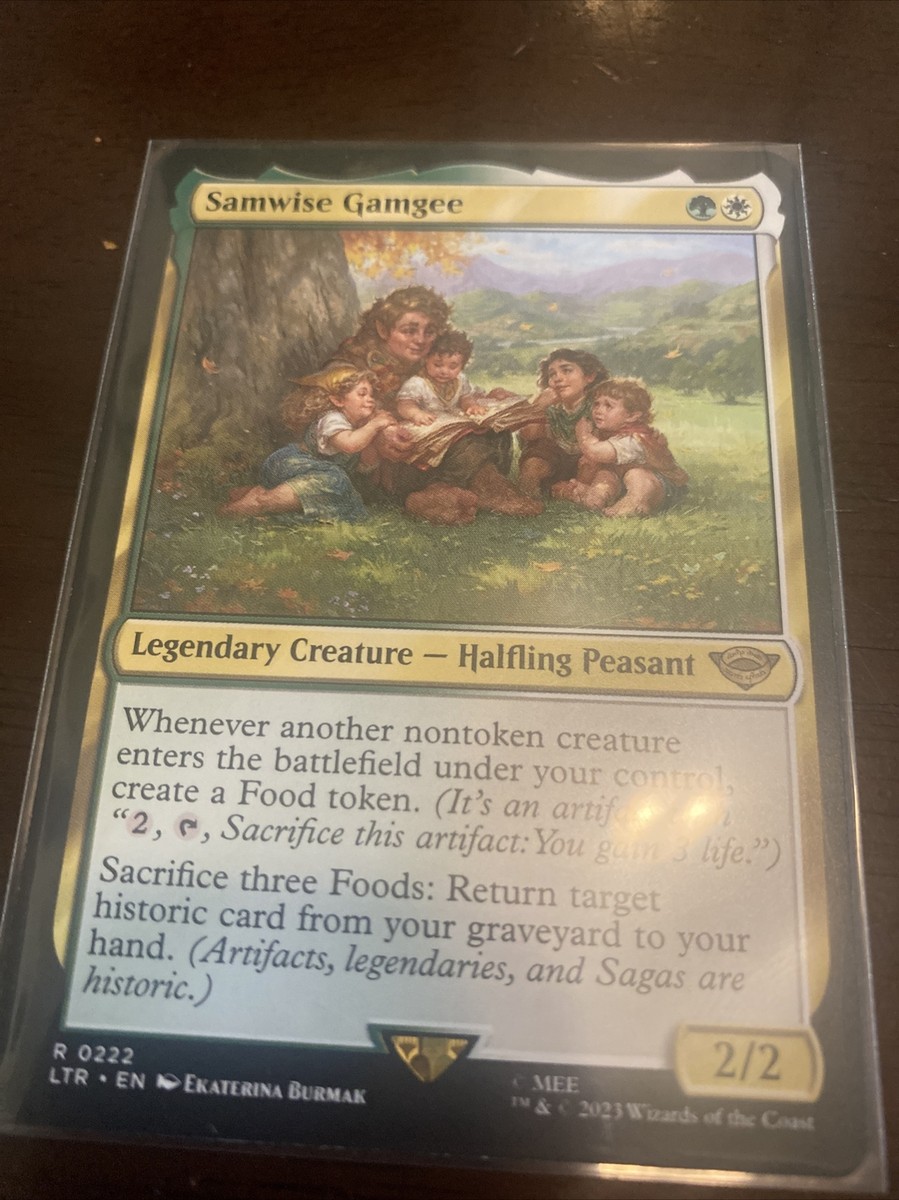 samwise gamgee mtg card [819] [Ring Showcase] [The Lord of the Rings: Tales of Middle-earth] [Surge Foil] – Face to Face Games create a Food token My most synergistic deck |