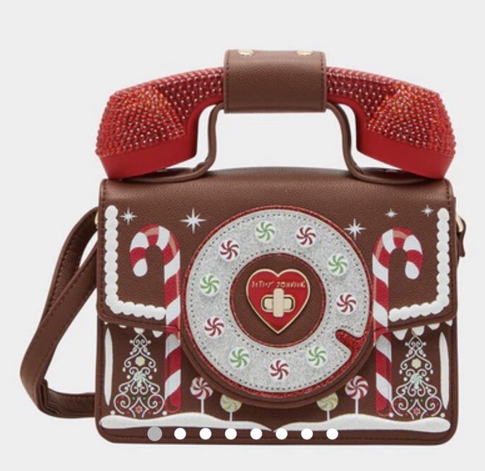 Betsey Johnson Kitsch Christmas Gingerbread Phone Crossbody Bag