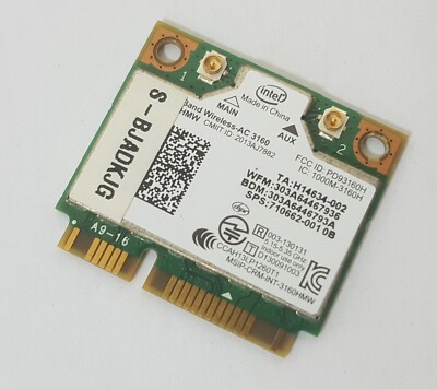 BT+ Wlan Wifi Intel Dual Band Wireless-AC 3160 aus Wortmann Terra Mobile 1529