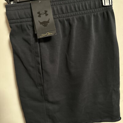 NWTS-Under Armour Men's Project Rock Terry Shorts MED New Black 1385937-5in