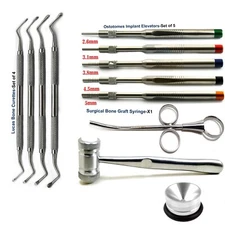 Dental Implant Surgery Sinus Lift Osteotome Lucas Bone Curette Graft Bone Mallet