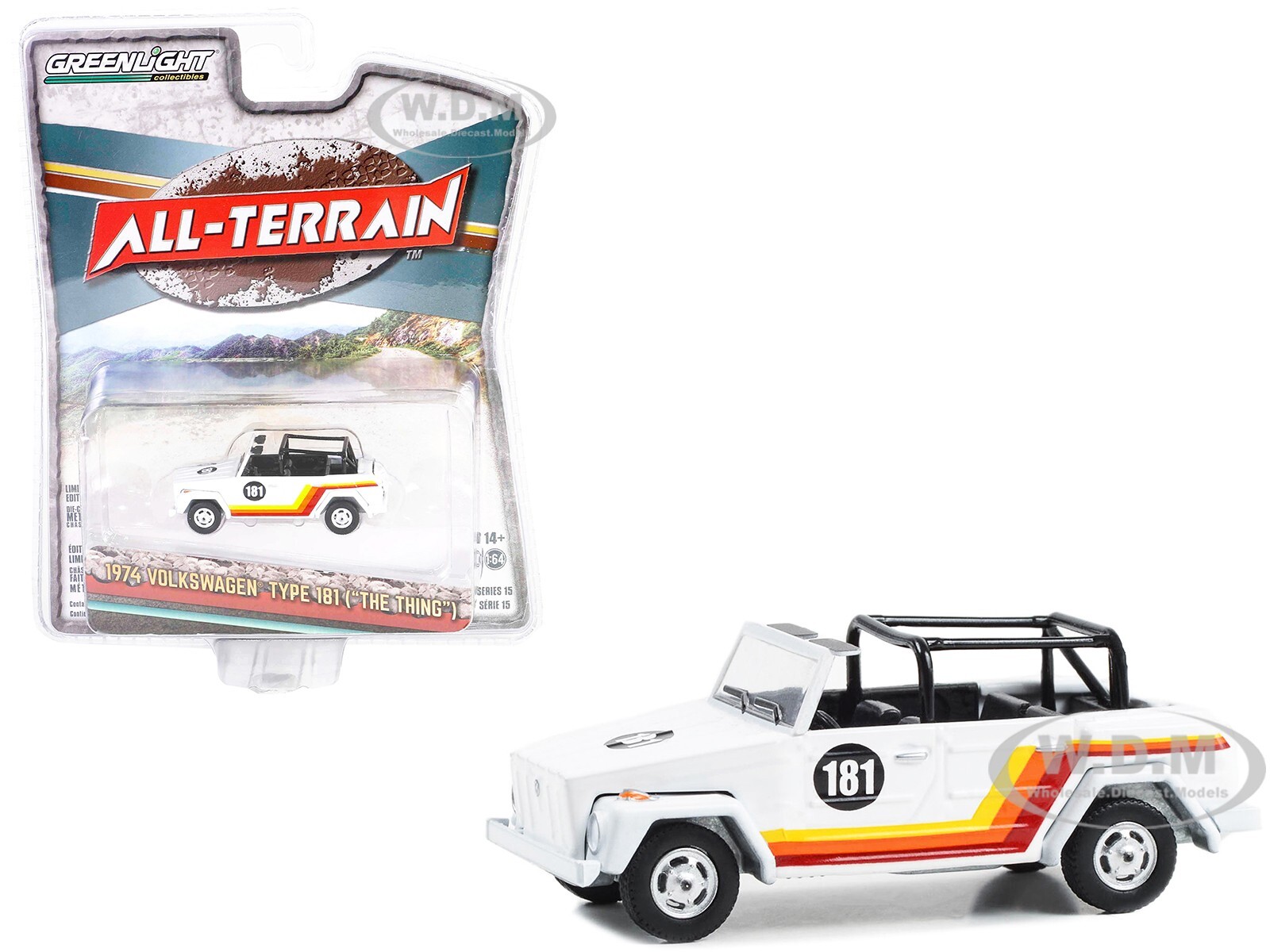 1974 VOLKSWAGEN THING (TYPE 181) #181 WHITE 1/64 DIECAST BY GREENLIGHT 35270 C