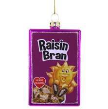 Cody Foster Glass Raisin Bran Cereal Food Nostalgia Retro Vntg Christmas Decor