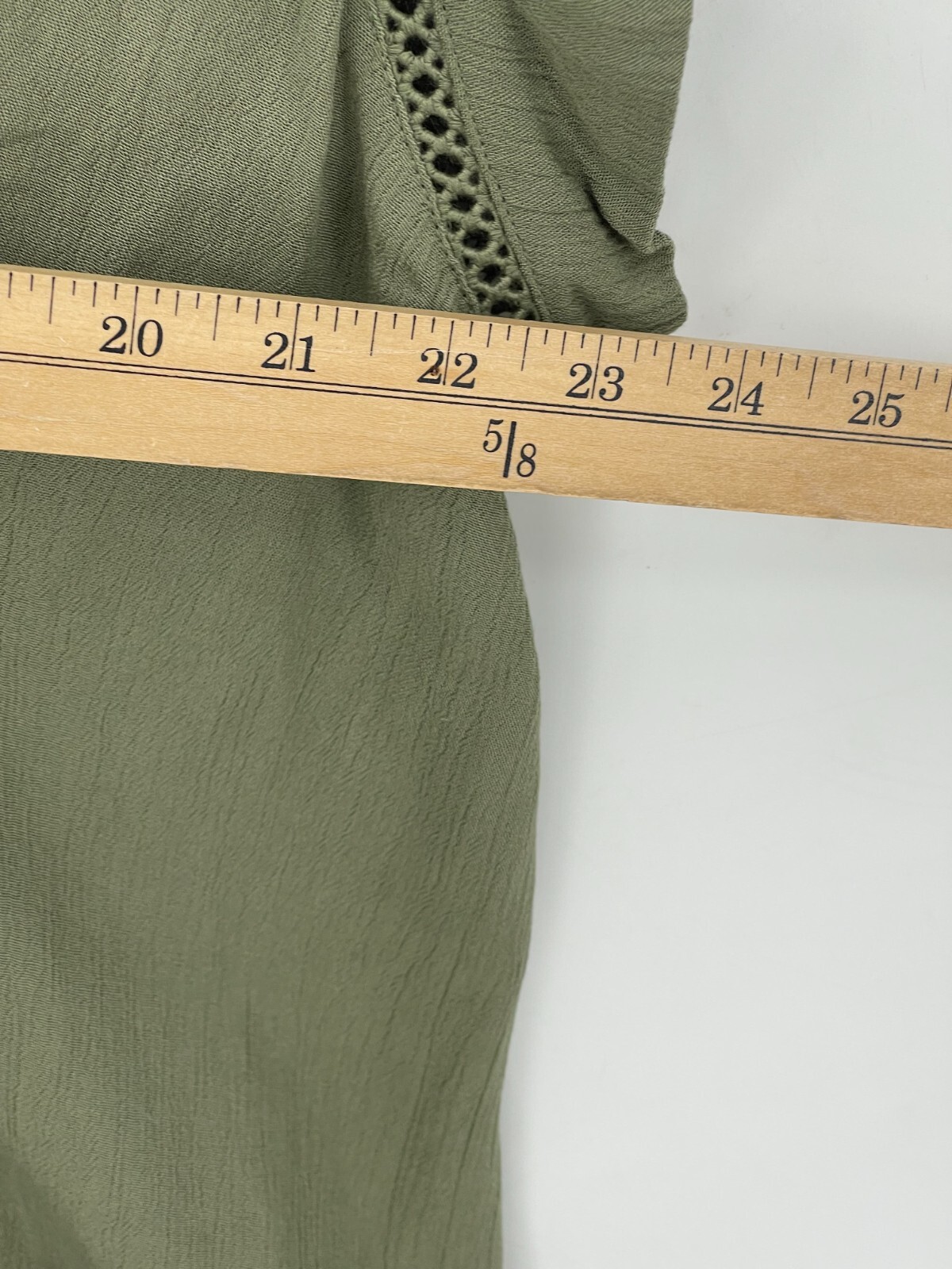 Buffalo David Bitton Top Womens XXL Green Ruffle Sleeve V-Neck Knit ...