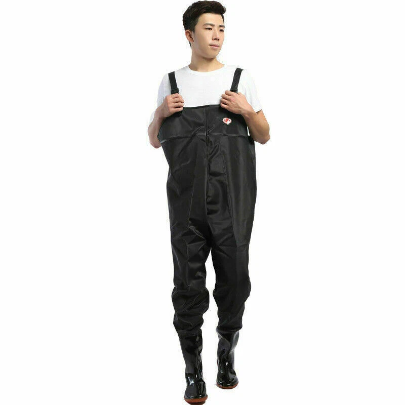 Unisex Chest Wader Men's Women PVC Suspenders Waterproof Pants Outdoor Fishing - Image 3 of 4