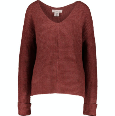 IF IT WERE ME Spiced Apple Waffle V Neck Jumper - XS