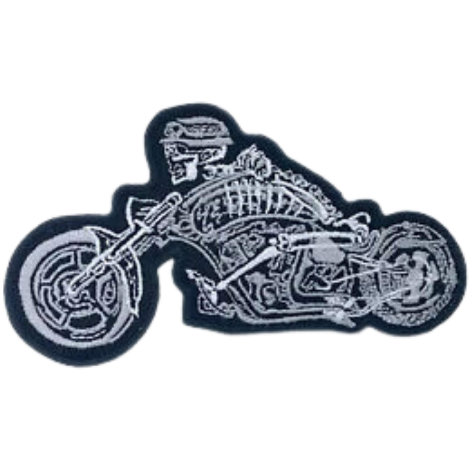 Chopper Skull Biker Rider Iron On Sew Embroidery Patch for Jackets