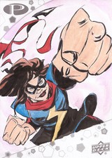 Marvel PREMIER 2021 (2023) MS MARVEL oversize sketch card GEATHERS Upper Deck