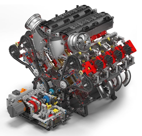 Mould King 10130 Ferrari F488 V8-Motor -NEU-OVP- Klemmbausteine - Photo 2/6