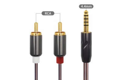 Hifi Silver Plated 2.5,4.4mm Balanced To 2 RCA Male Cable For Audio Amplifier