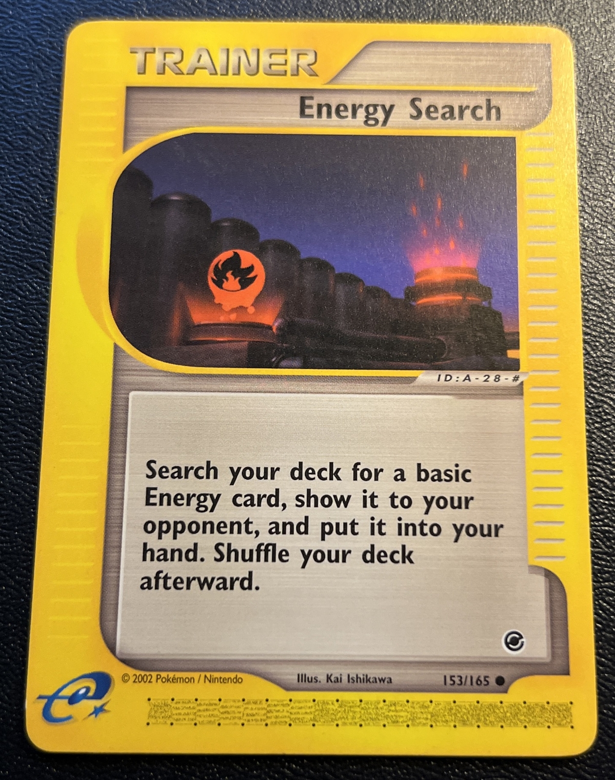 Energy Search 153/165 LP Non Holo Awesome Fire Art Expedition Pokemon Card!