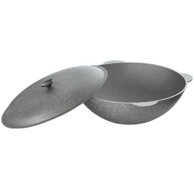 Kazan 6L Deckel Campingtopf Gulaschkesel Aluguss Kasan Antihaftbeschichtung WOK