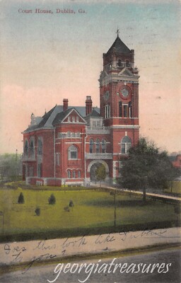GA~GEORGIA~DUBLIN~(LAURENS COUNTY) COURT HOUSE~EARLY~MAILED 1907