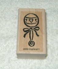 Stampin Up  - Rubber Stamp - Baby Rattle - Bold Outline - Medium Size -