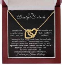 Gifts to My Girlfriend, Wife, Soulmate Necklace Gifts for Her, Valentine's Day 
