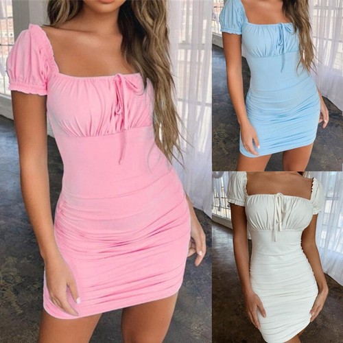 bodycon dress with ruffle top
