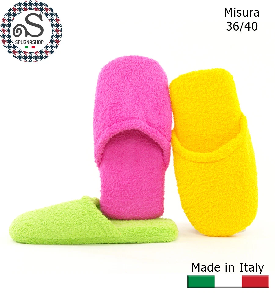 Ciabatte Spugna in cotone, ciabattine da casa, Pattine, Pantofole Donna  36/40