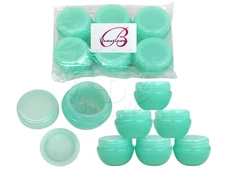 6 Pieces 10 Gram/10ml Green Round Frosted Sample Jars with Inner Liner and Lid