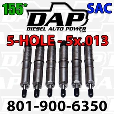 5x.013 155* DAP Performance Injectors 94-98 For Dodge Cummins Diesel 5.9L 12v