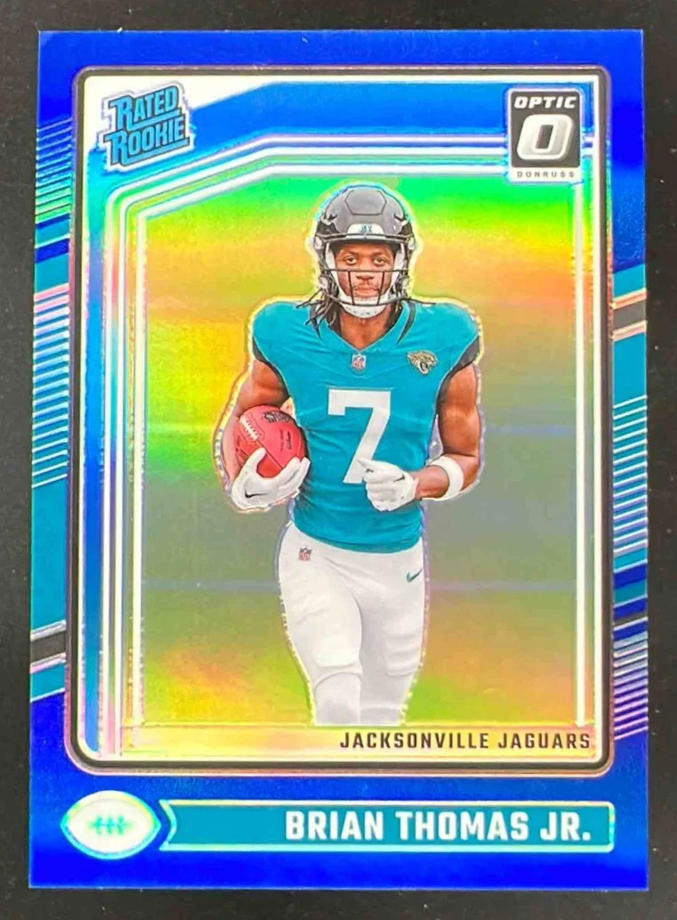 2024 Panini Donruss Optic Blue #214 Brian Thomas Jr. Rated Rookie /199