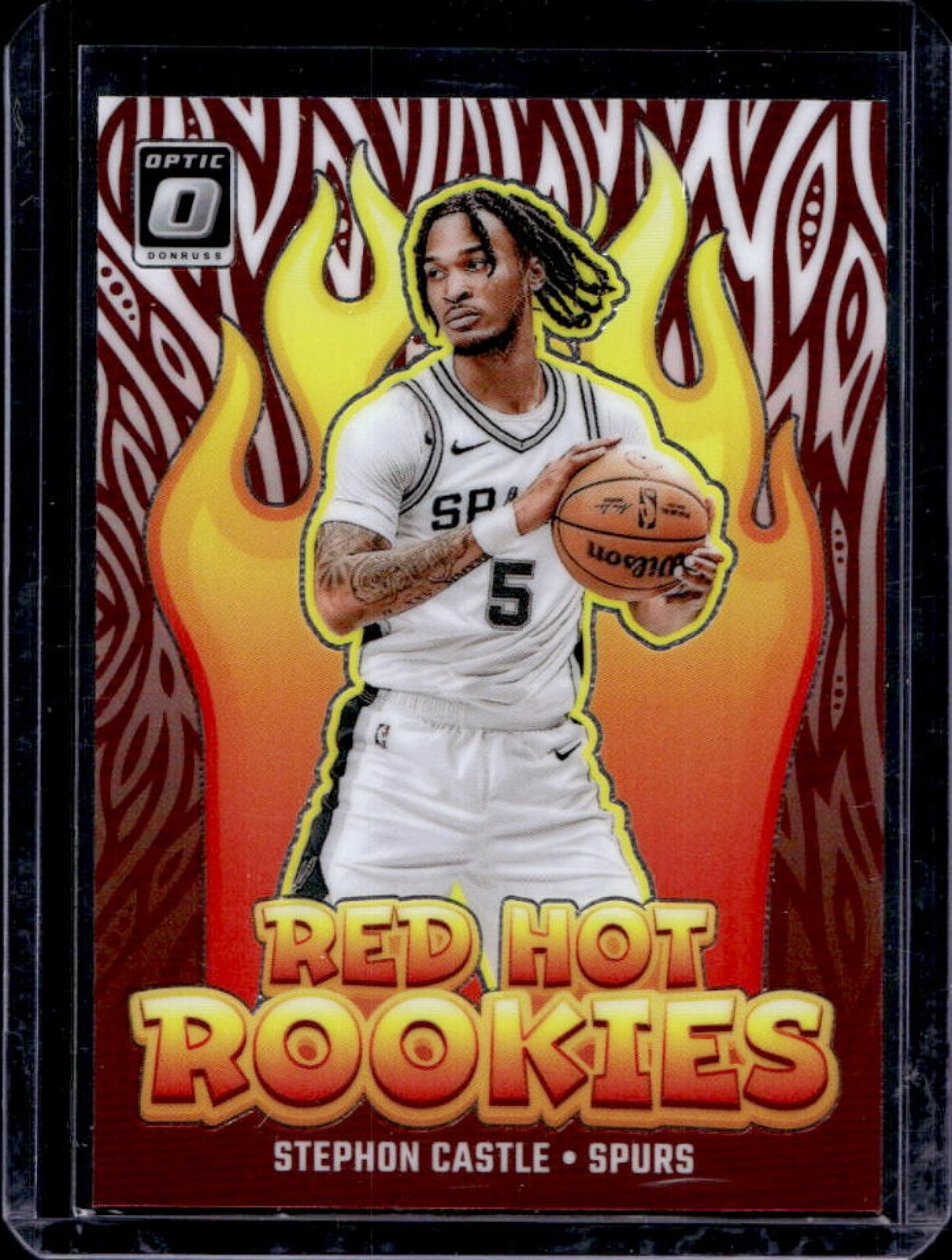2024-25 Donruss Optic Stephon Castle Red Hot Rookies Rookie RC #13 Spurs
