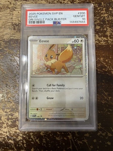 2025 POKEMON DESTINED RIVALS SINGLE PACK BLISTER PROMO #200 EEVEE PSA 10 MINT