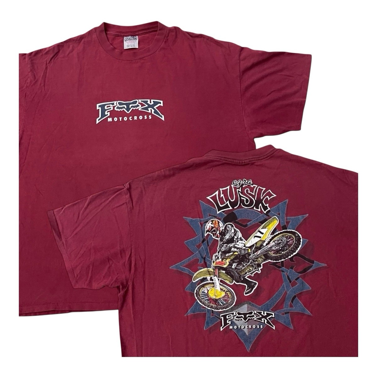 Vintage Fox Racing Ezra Yogi Lusk #17 T Shirt Mens XL 90s