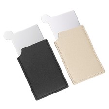 Small Pocket Mirror Travel Mirror Black/Beige 2.5 x 3.66 Inch