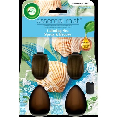 Essential Mist Aromatherapy Diffuser Refills - Calming Sea Spray & Breeze - 2ct