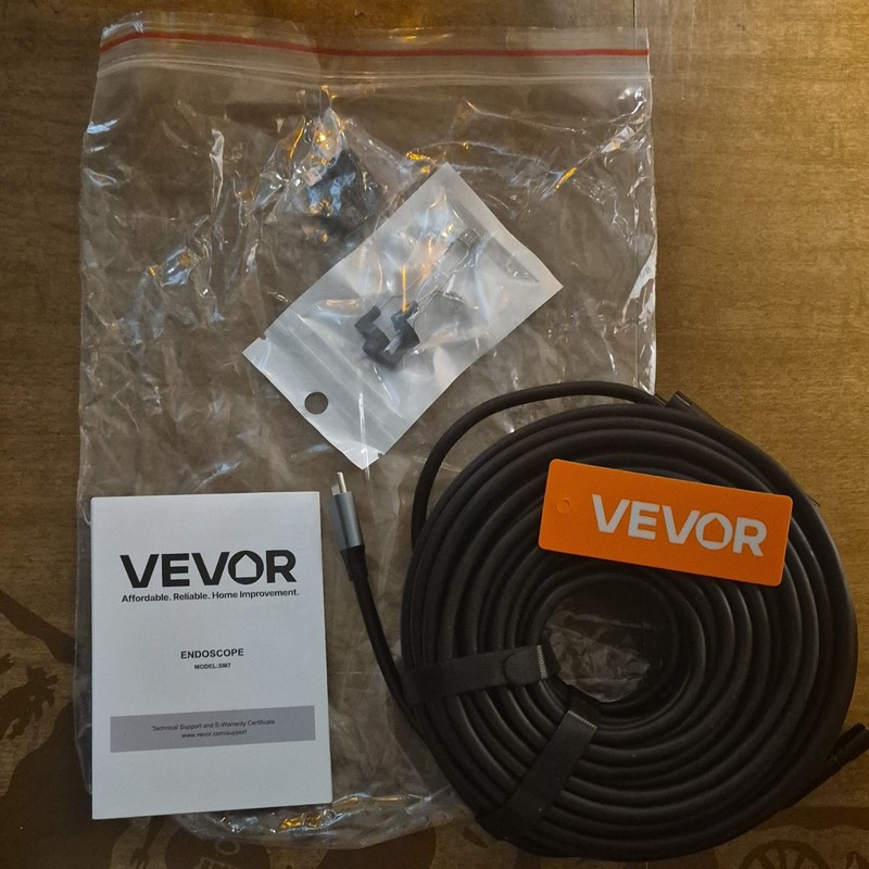 VEVOR SMS7 Semi-Rigid Endoscope 10m 7.9mm 1080P 8X Waterproof LED