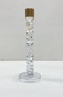 Candle Holder Set 02 02 Faceted Column Modern Crystal Glass Gold Metal — photo 1