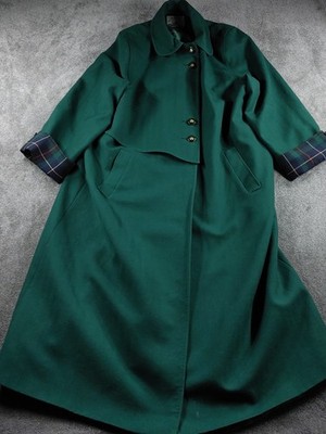 Vintage Avoca Mantel Damen Large *gemessen grün Wolle Tartan kariert Karo Swing lang
