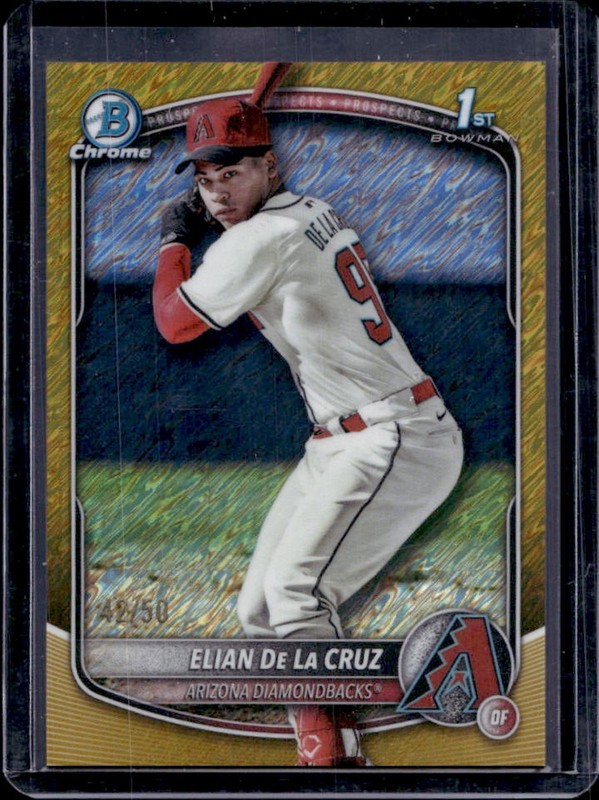 2025 Bowman Chrome Elian De La Cruz Gold Shimmer Refractor 1st #/50 Diamondbacks
