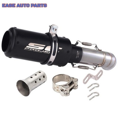 Slip For Suzuki SV650 2005-2015 Exhaust System Black Muffler Tips Mid Link Pipe