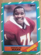 Charles Mann RC Rookie 1986 Topps #181 Washington Redskins Football Card. rookie card picture
