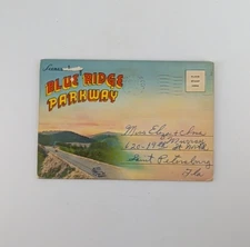 Blue Ridge Parkway N.C. & Tenn. Color Photo Folder Paper Ephemera Vintage