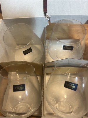 Crystalite Bohemia From Czech Republic Stemless Wine Glasses. Set Of 4 @ 17oz/ea