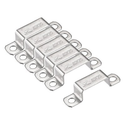 U Shaped Connector Bracket 18 x 41.5mm Stainless Steel for Door Closed Bar 6pcs