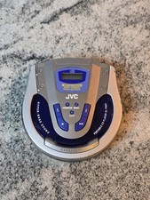 Vintage JVC XL-PG31 Portable CD Player Silver Blue 40-sec Anti-Shock Hyper Bass