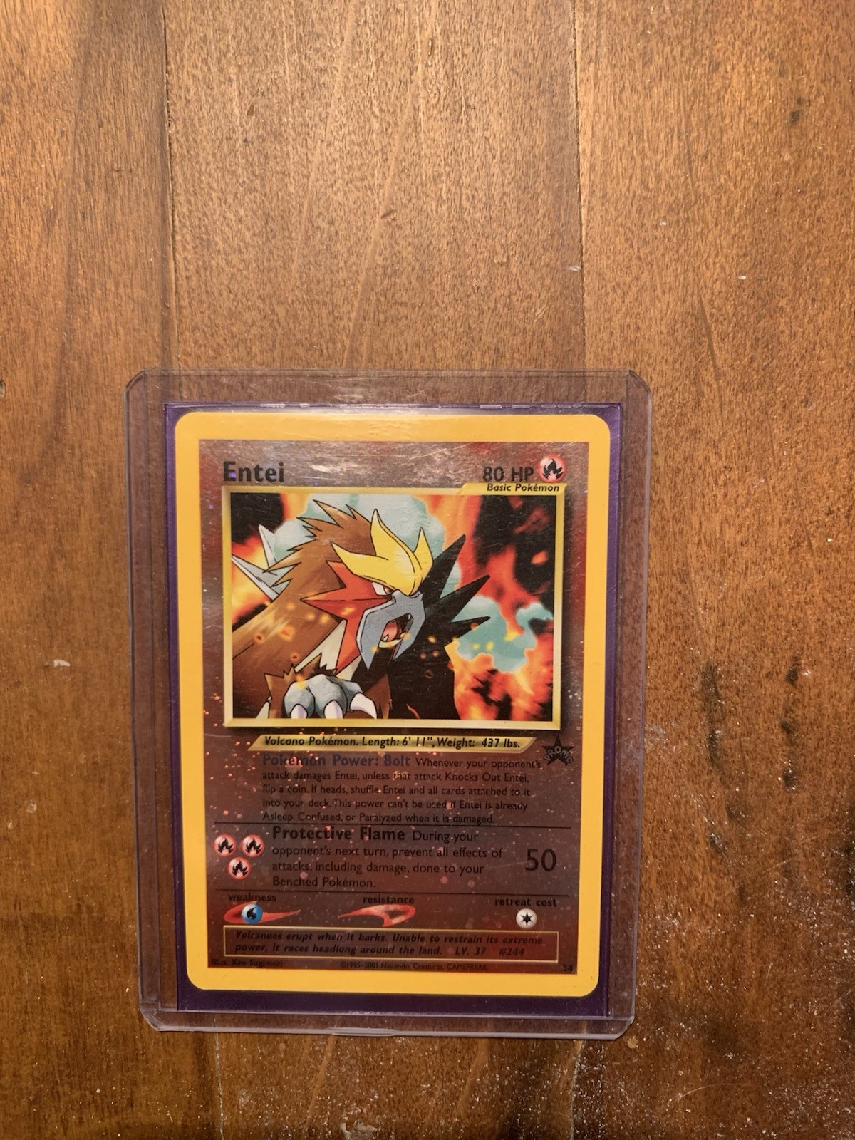 Pokemon Card - Entei  #34 Black Star WOTC Movie Promo Reverse Holo