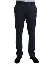 Dolce & Gabbana Blue Wool Slim Fit Dress Formal Men's Pants Authentic