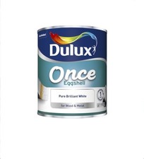 DULUX ONCE Eggshell Paint Brilliant White for Interior Wood Metal 750ml