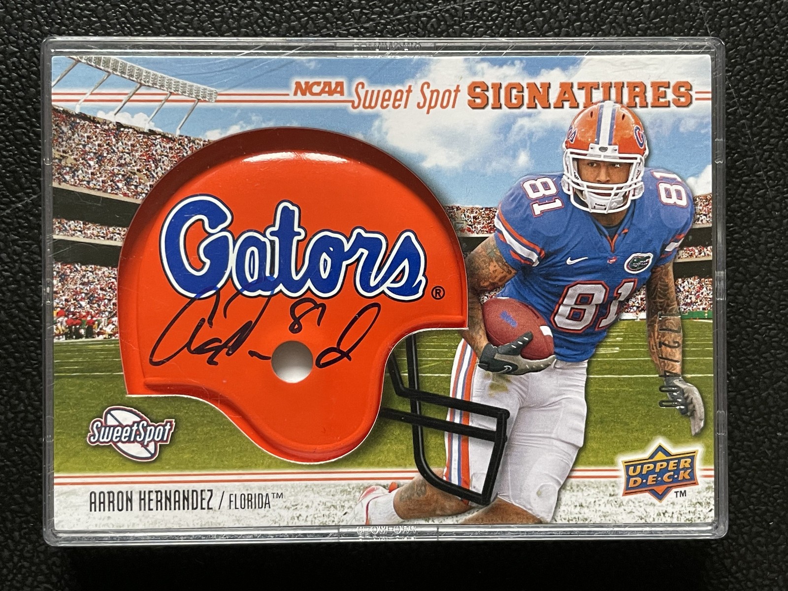 Aaron Hernandez Upper Deck Sweet Spot #158 Autograph